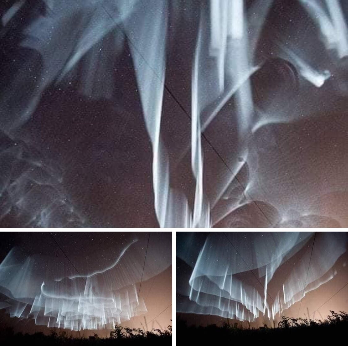 VARONUFO's tweet photo. ATENCION: Impresionantes #imágenes de #Auroras #Boreales #BLANCAS esta dejando la #tormenta #Geomagnética que esta #golpeando #nuestro #planeta el dia de #hoy, esta clase de auroras se suelen presentar cuando la tormenta alcanza #niveles #demasiado #altos de KP8 https://t.co/ULWLdbER9z
