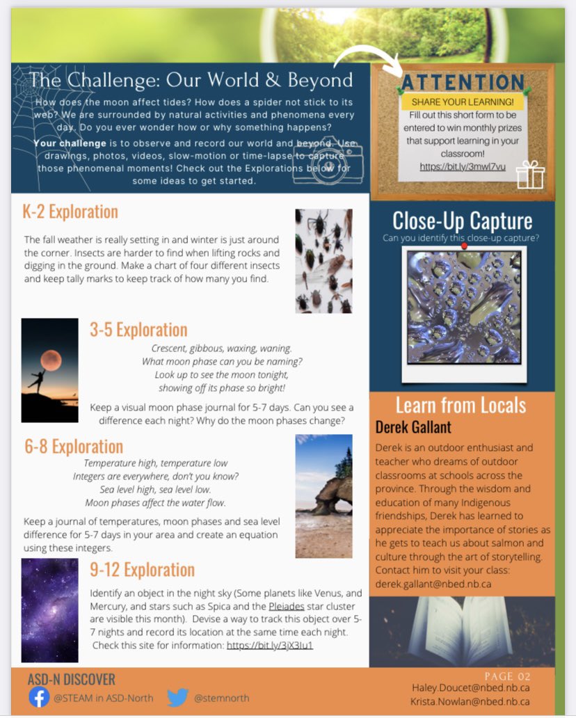 The November issue of ASD-N Discover is out! Check out this monthly publication from our ASD-N Cross-Curricular team for inside Teacher information, local news, challenges, prize draws and more!
stemnorth.nbed.nb.ca/sites/stemnort…