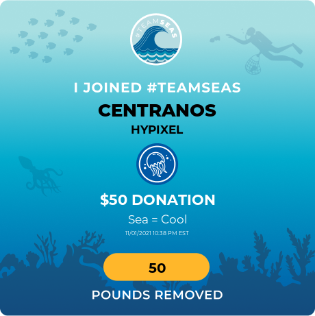 Time to make a difference and clean up our oceans. Fish in the oceans are chill, plastic waste and trash isn't. Match this donation if you will, for #TeamSeas!
