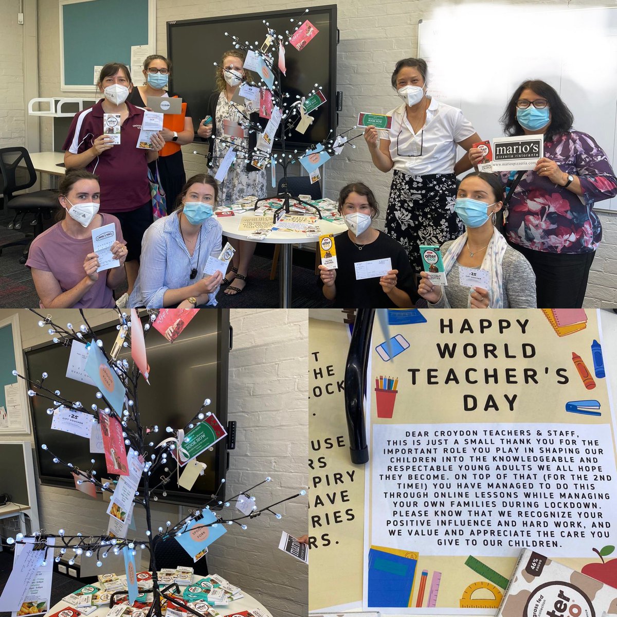 Thank you to our P&amp;C for organising such thoughtful gifts for staff. #worldteachersday2021