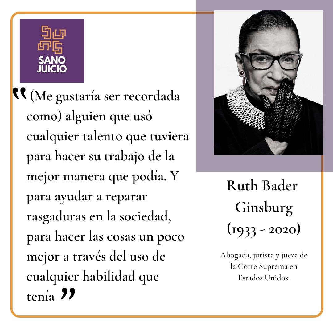 sanojuicioec's tweet photo. 🇺🇸 Ruth Bader Ginsburg 

Reconocida por ser un ícono de la lucha por la igualdad de género, fue también la segunda mujer en la historia de Estados Unidos en ocupar el cargo de Jueza de la Corte Suprema. 

Aquí una de sus frases 🖋️

#RuthBader #SiempreRecordada #sanojuicioec https://t.co/lLvEvpcbfe