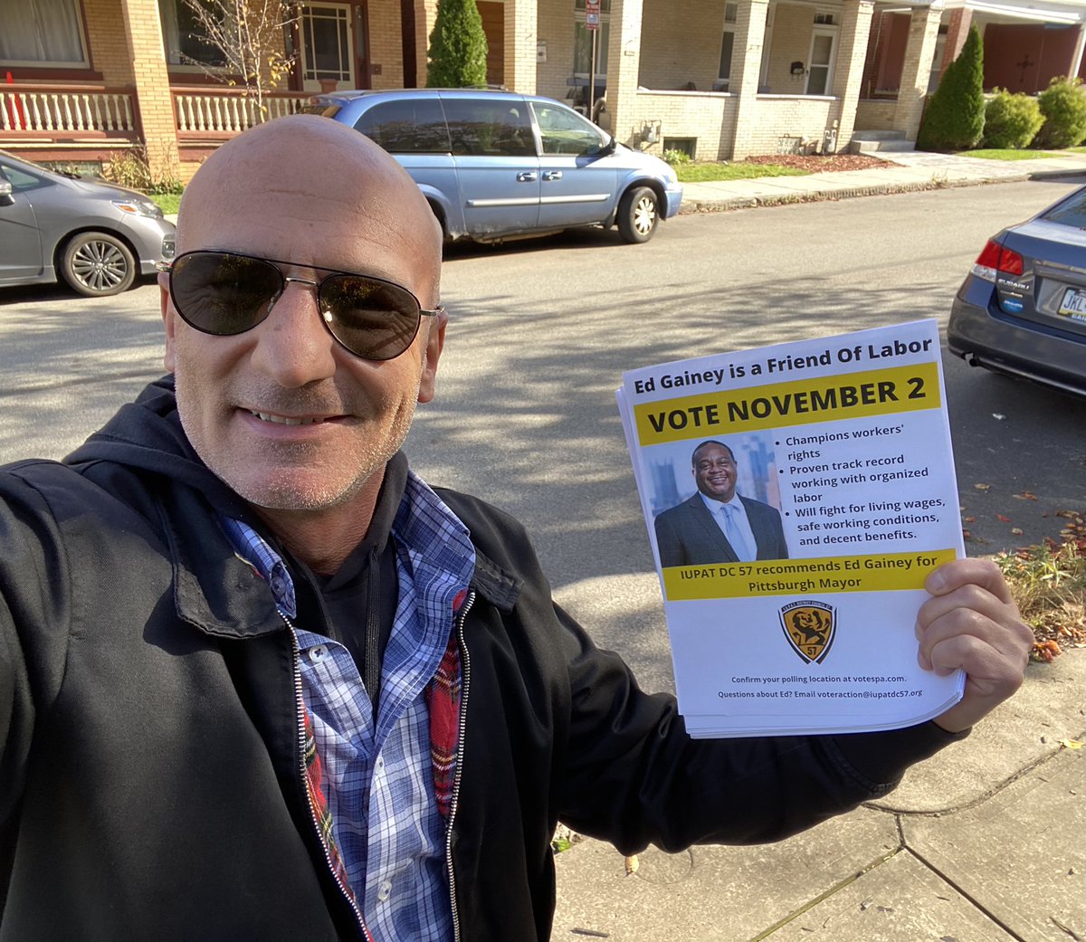 dc57iupat's tweet photo. From the East End to the West End and from the A-K Valley to Jeanette
IUPAT DC 57 members were out in full force today hitting doors for Labor endorsed candidates Maria McLaughlin, Ed Gainey and Jessel Costa 
@McLaughlin4PASC @GaineyForMayor  
@jesselforjudge https://t.co/YrowTNXi6n