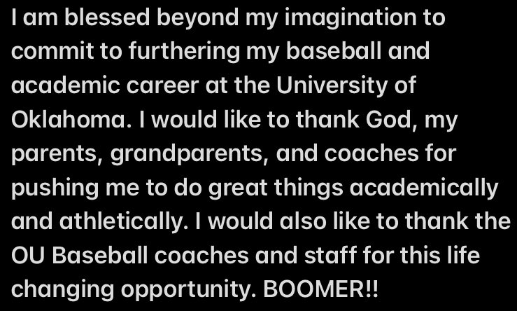 BushyheadMax's tweet photo. @OU_Baseball @CoachJohnsonOU @covercash5 @Sandlot_Tulsa https://t.co/gtBu6KPYEW
