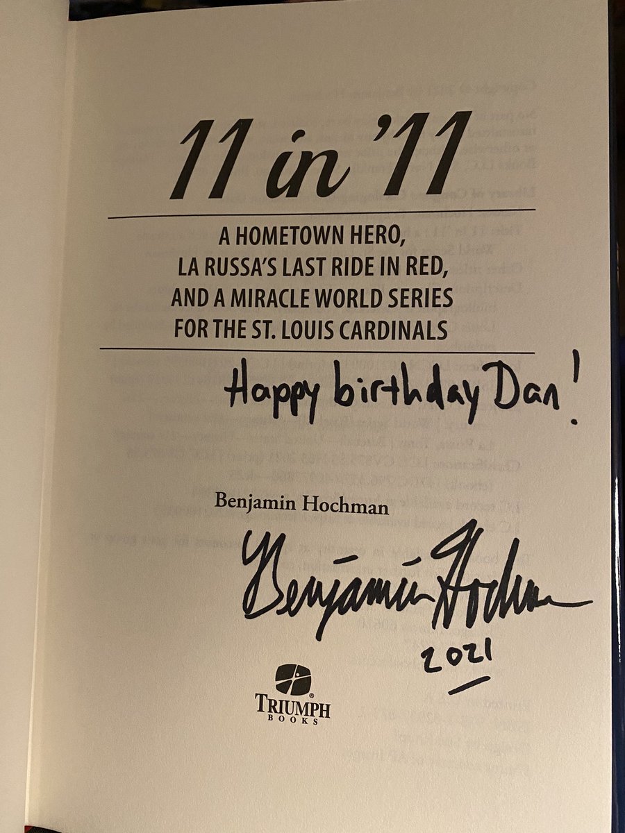 Carthy5of9's tweet photo. About to dive into this book I’ve been hearing about. Thanks for the inscription @hochman. #readingisfundamental #STLCards https://t.co/1ZHcM9NoAH