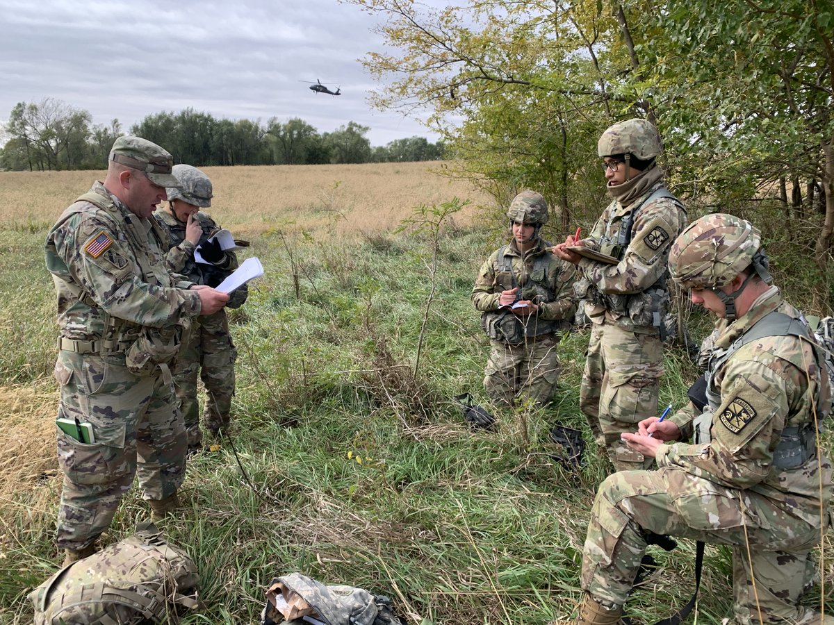 BlackWolvesROTC's tweet photo. The Blackwolves conducted Fall FTX with cadets from UNL and UNK las weekend OCT 22-24.  Cadets trained for the weekend by completing squad STX lanes as well as land nav, round robin training, and MSIIIs were able to use the EST range. https://t.co/nrThdgjlMw