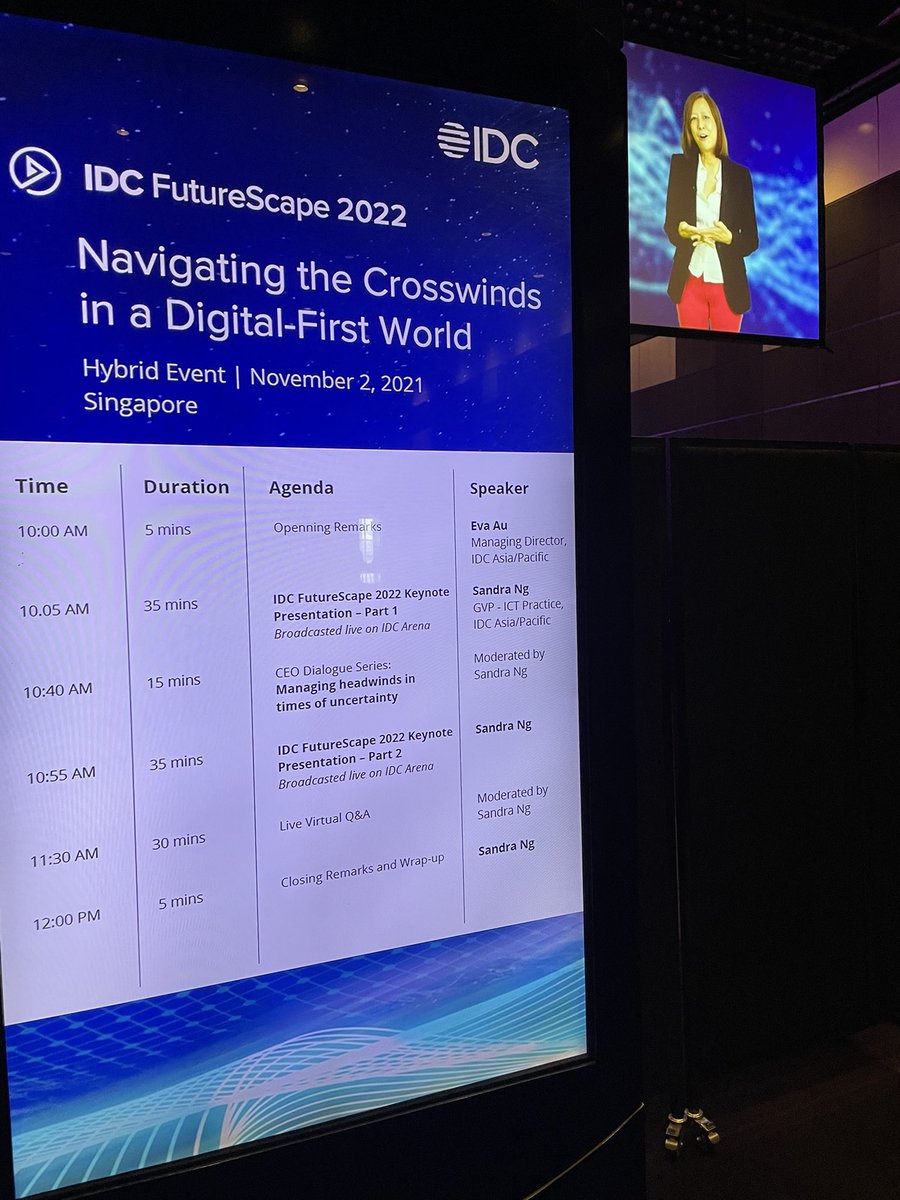 ozlady's tweet photo. Here we go - about to start at the @IDCAP flagship Futurescape event at Suntec. Not able to make the physical event? Log in at IDC Arena to follow along as Sandra Ng walks us through our predictions - https://t.co/RQYxLNJG3z https://t.co/JvfjWt9Bm4