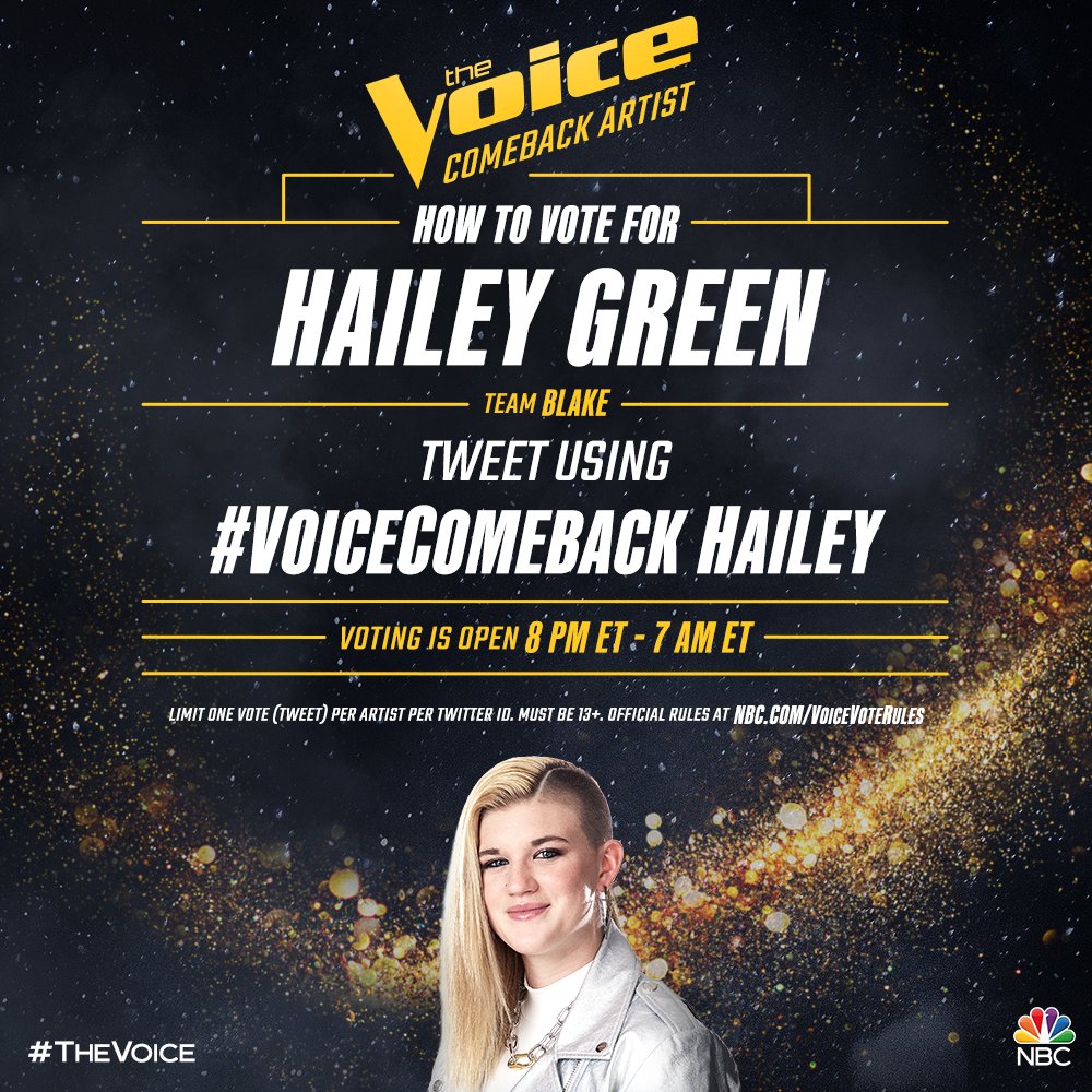 MusicCoffeeLol's tweet photo. #VoiceComeback Hailey https://t.co/KTkiHZmPnP