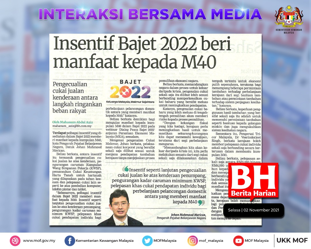 Ministry Of Finance On Twitter Interaksi Bersama Media 2 November 2021