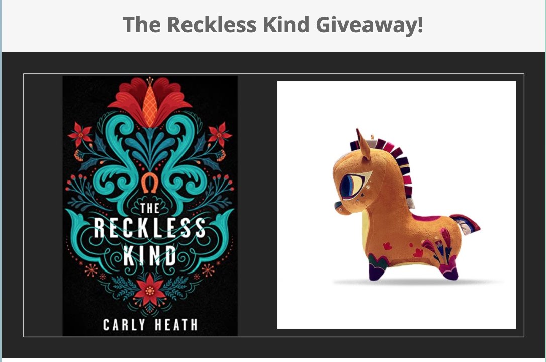 Remember when I said you might soon have the chance to win an @ELIOLIart horse plushie and a copy of THE RECKLESS KIND? The giveaway is now live! gleam.io/bjToF/carly-he…