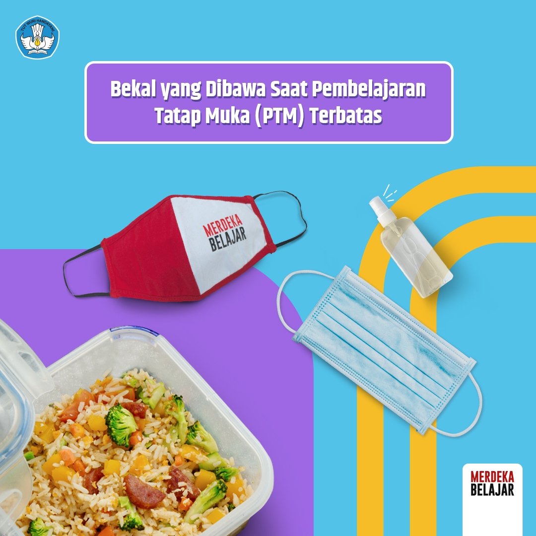 Kemdikdasmen's tweet photo. #SahabatDikbud, selain alat tulis dan buku pelajaran, para siswa disarankan untuk membawa bekal ke sekolah, loh. Membawa bekal dari rumah saat menjalankan #PTMTerbatas, akan membuat kita merasa aman dan nyaman.

Apa menu bekal favorit kalian? 

#MerdekaBelajar #SiapBelajarOptimal https://t.co/c8uHYw6GCH