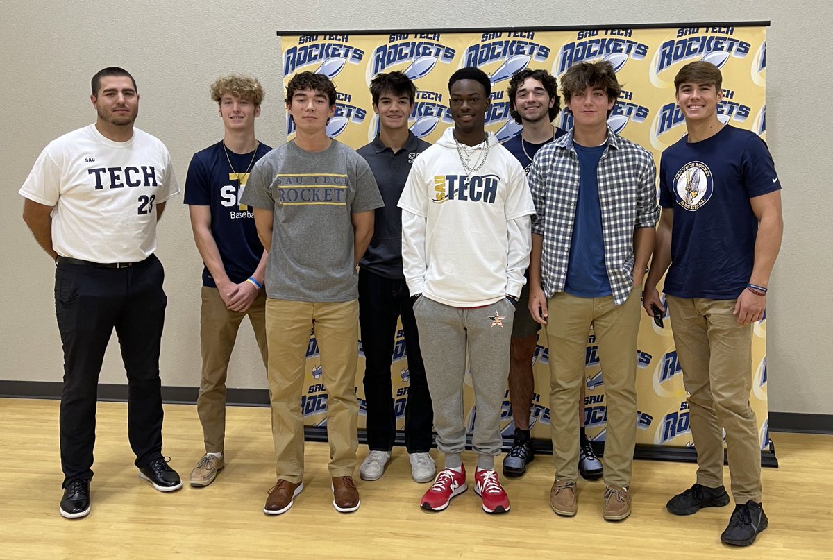 One of my favorite days each year. Glad to be able to get these guys down to campus to be a part of the first signing day for <a href="/SAUT_BSB/">Rocket Baseball</a> ! Excited for the rest of the class to sign here in the coming week. 🚀