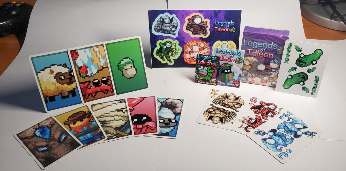 MERCH GIVEAWAY 🎁🎁
5 people who retweet ♻️will win a Merch Pack!

Pack includes:
- 8 randomly picked Idleon Cards
- 3 Enamel Pins
- an Idleon Poker card deck
- 5 stickers

Contest ends NOVEMBER 14th!