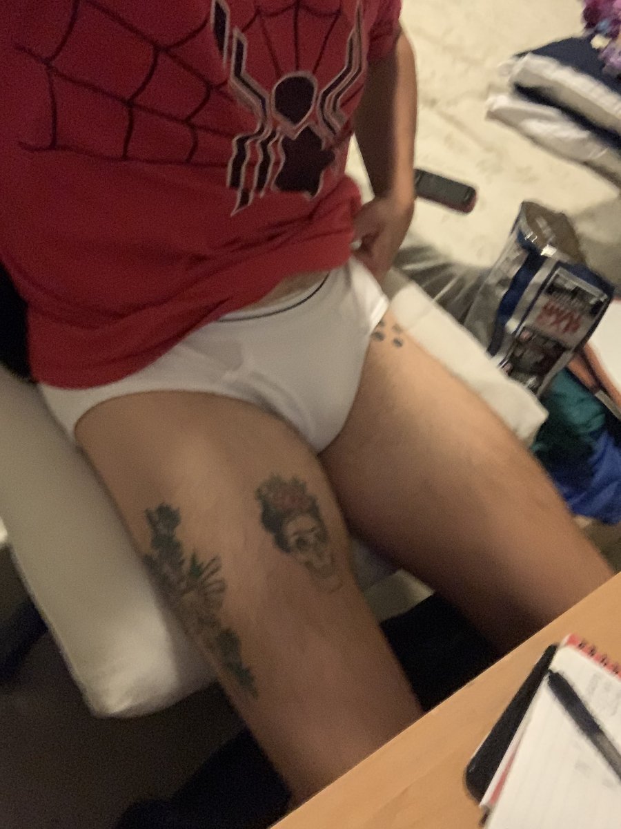 underwhereyougo's tweet photo. On a zoom call, got bored so I pulled down my pants. #briefs #staffordsbriefs #undies #underweargay #briefbulge #trusas #chonies Like the view? Retweet if you’d like to be under my desk 😈 https://t.co/QL0WPqFS59