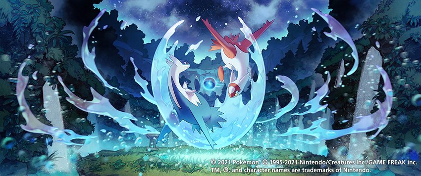 pokemon (creature) no humans night outdoors sky water star (sky)  illustration images