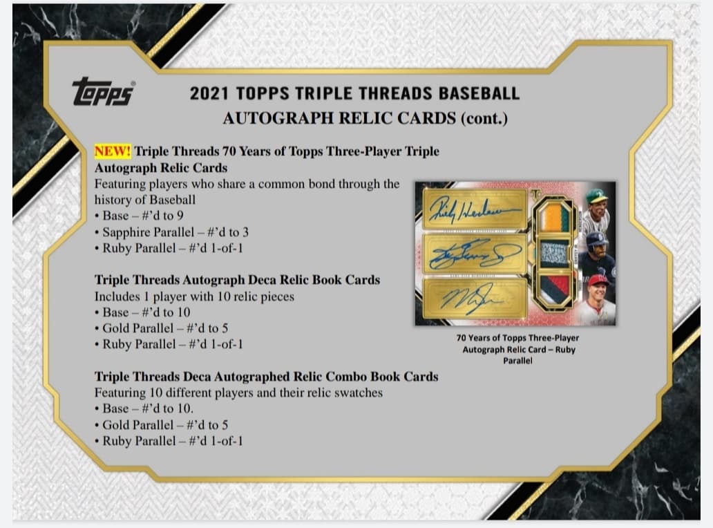 KnTSportscards's tweet photo. New Release Friday Topps Triple Thread Baseball 2021 #kntsportscards #kntsports #cardshop #cardshopfl #lcs #toppstriplethreads #topps @topps #toppsdirect https://t.co/iEFtybnwXG
