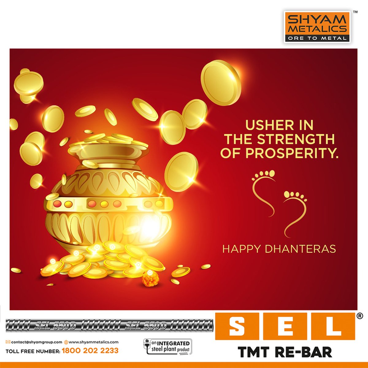 ShyamMetalics's tweet photo. This Dhanteras, may Goddess Lakshmi fill all your aspirations with prosperity and happiness.
#ShyamMetalics #SELTMTBars #SELTMT #Dhanteras #ShubhDhanteras https://t.co/hEEnsDuTS5