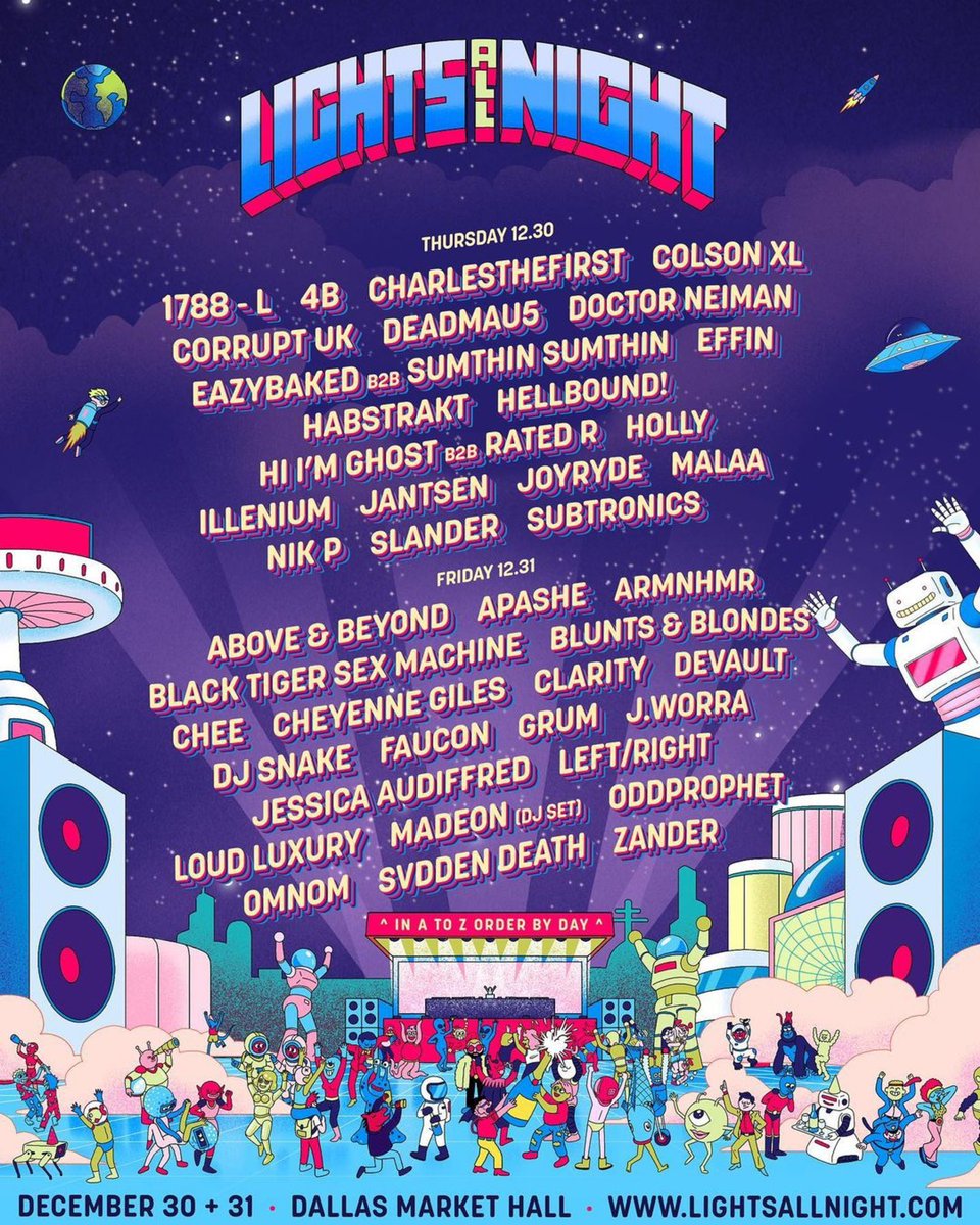 LAN_Family's tweet photo. We just revealed the suprise guest for @lightsallnight 🐭
 @deadmau5 join us for LAN2021!⁣
Say goodbye to 2021 with 2 nights of epic music, lights and love at the Dallas Market Hall⁣! #LAN21 #LightsAllNight⁣

🎟️➡️ Use Promo Code TEXASEDM 🔊

https://t.co/mdxwNXjLal https://t.co/9S1yB6IjDy