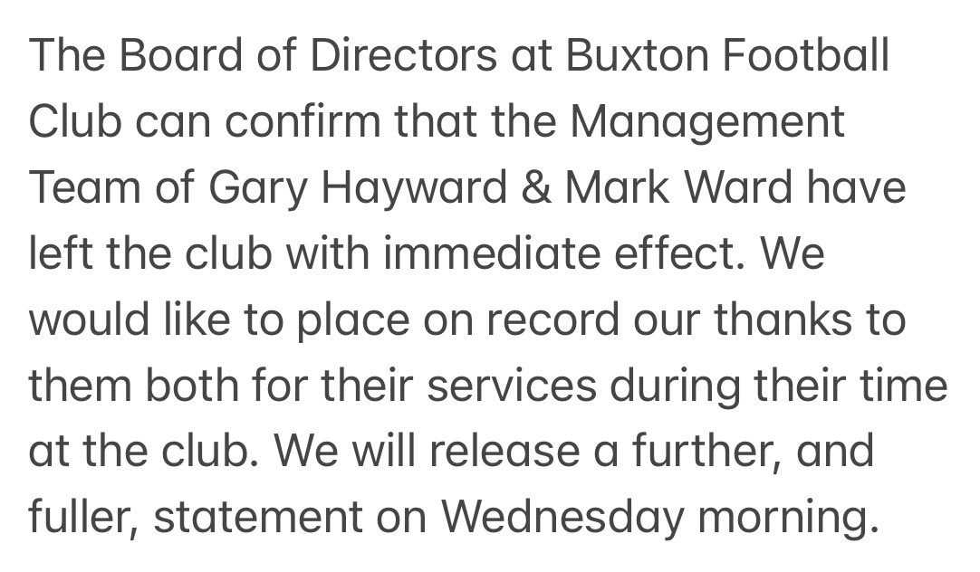 Important Club Announcement ⚽️  x.com/Buxton_FC/stat…