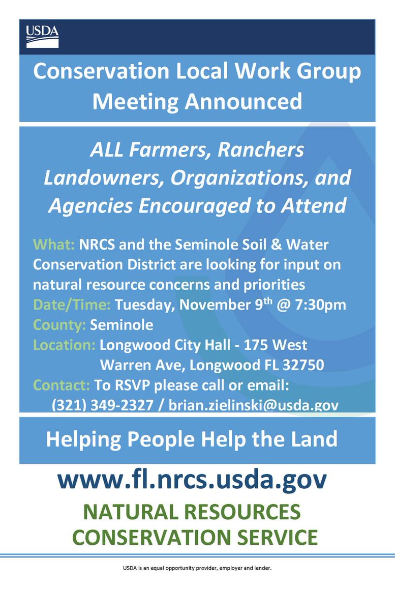 edyoung4florida's tweet photo. Tonight, I'm addressing the @LongwoodFL City Commission regarding the upcoming #Conservation Local Work Group that will be taking place on 11/9/21 at 7:30PM in the Commission Chambers. #NRCS #SSWCD #LongwoodFL #SeminoleCounty #localgov @NACDconserve @USDA_NRCS @NRCS_FL https://t.co/SZYiJpvZjX