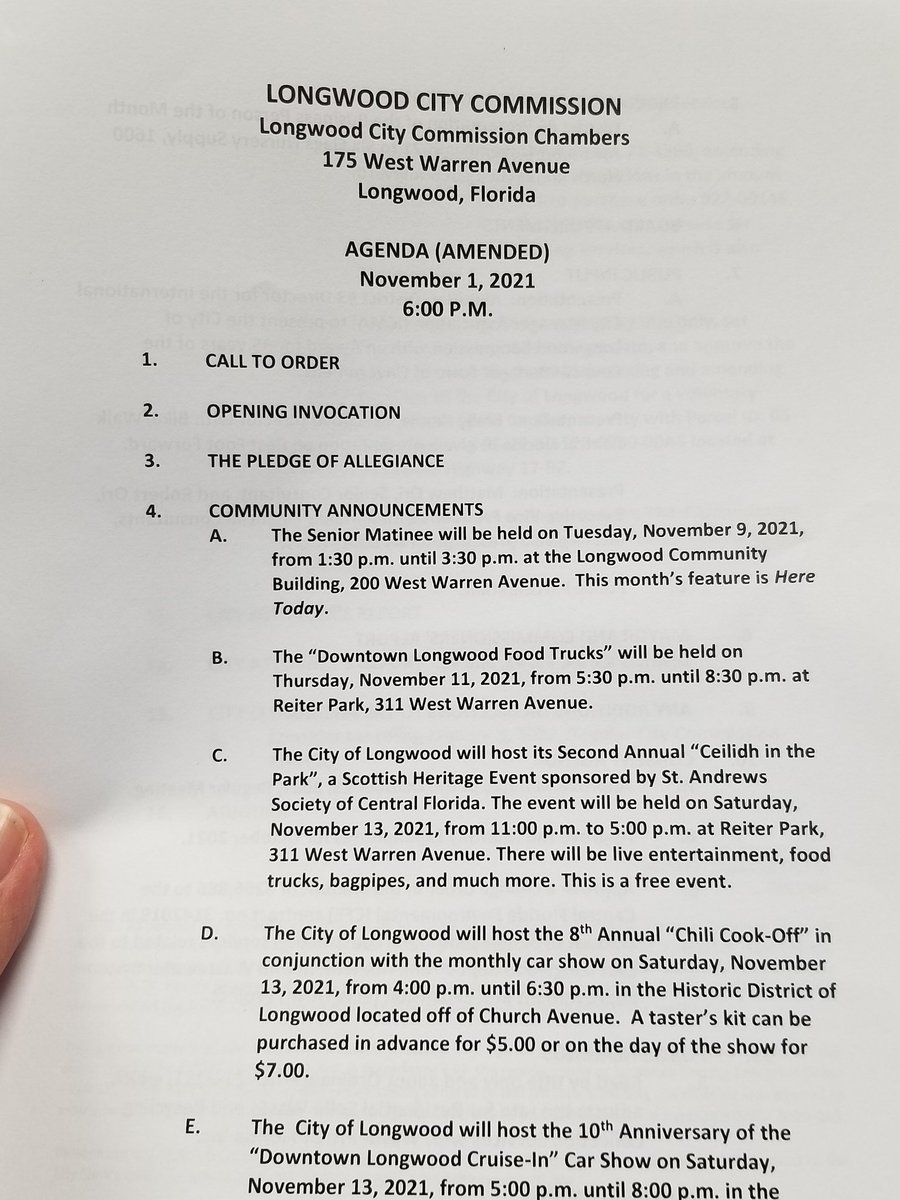 edyoung4florida's tweet photo. Tonight, I'm addressing the @LongwoodFL City Commission regarding the upcoming #Conservation Local Work Group that will be taking place on 11/9/21 at 7:30PM in the Commission Chambers. #NRCS #SSWCD #LongwoodFL #SeminoleCounty #localgov @NACDconserve @USDA_NRCS @NRCS_FL https://t.co/SZYiJpvZjX