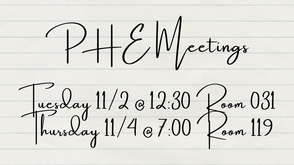 PHE Meetings this week! SWEC is hosting and has a fun activity planned for you all. See you there!
