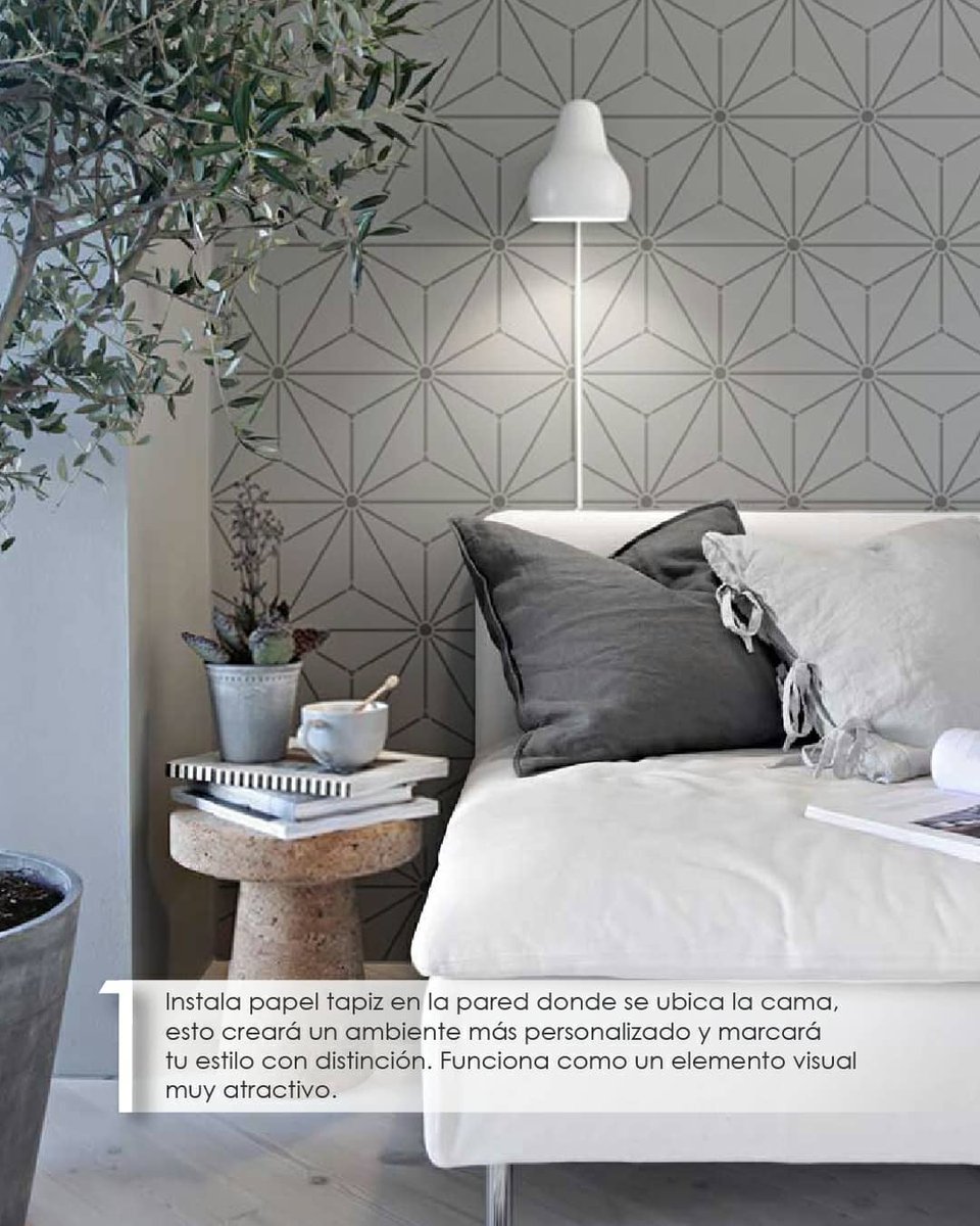 Morada_MIA's tweet photo. Dar protagonismo a una pared es una opción que no puedes dejar fuera de tu diseño de habitación. Los detalles visuales de ciertos materiale marcan un antes y después en cada propuesta, además de ser muy atractivos. Conoce 3 #MoradaTips para transformar tu habitación. https://t.co/dxHqSlGhoN