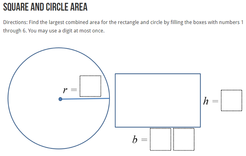robertkaplinsky's tweet photo. This @openmiddle problem from @mchambermath is great for seventh graders learning about circles. https://t.co/4HokGnhDJE #iteachmath https://t.co/C8fdzUpdj9