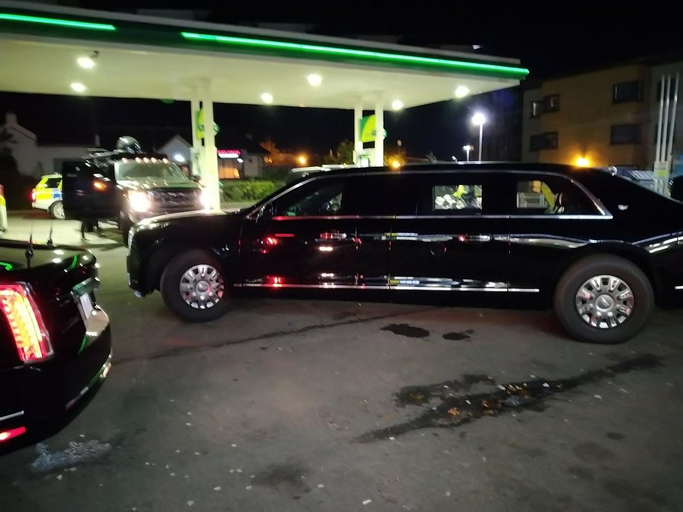 edinburghpaper's tweet photo. Motorists stunned as US President Joe Biden's cars pull up at Edinburgh petrol station https://t.co/IQqecHOdG0 https://t.co/QJNlDpqMSZ
