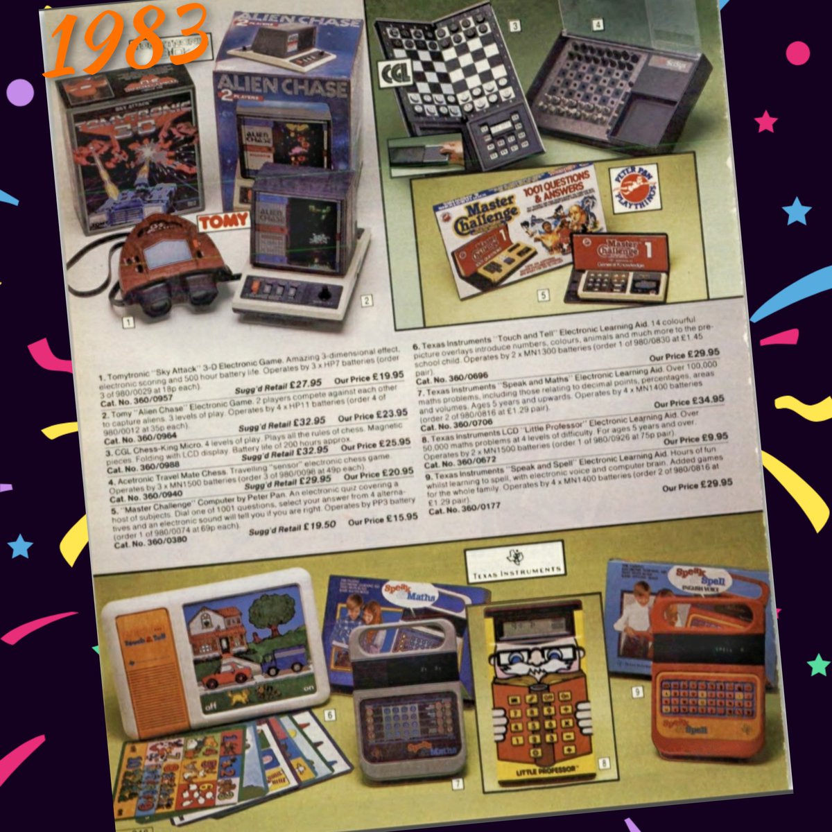 Retro70sChild's tweet photo. What Electronic Toys were you hoping to find under the tree Xmas morning?
Winter 83 🕹️
#Nintendo #GameAndWatch #Defender #Pacman #FireFoxF7 #handheldgaming #tabletopgaming #AstroWars #Tomytronic #SpeakAndSpell #MunchMan #donkeykong #SnoopyTennis #Retrogamer #Retro70sChild https://t.co/tT9Czy5xJu