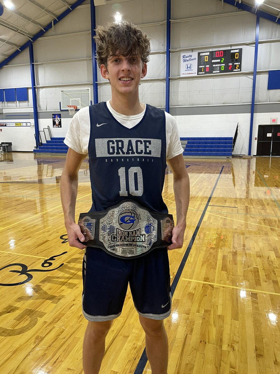 GCARamsMBB's tweet photo. This year we started our Iron Ram Champion. You win this belt during Off-Season workouts. The 2021 winner is senior @JosiahMBrown #TheBelt https://t.co/v9HQUWGBVj