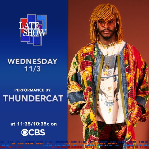 🐱 @Thundercat is performing on @colbertlateshow this Wednesday 🐱 @StephenAtHome @BRAINFEEDER #LSSC