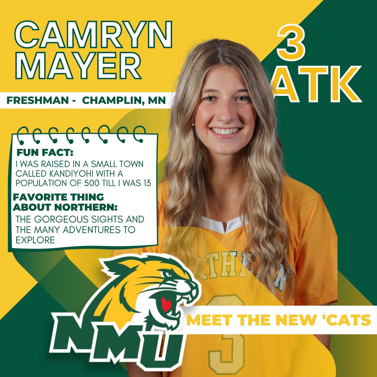 nmuwlax's tweet photo. New month? New Wildcat 😼 welcome to November! #gocatsgo #benorthern https://t.co/2fXzMGOuUD