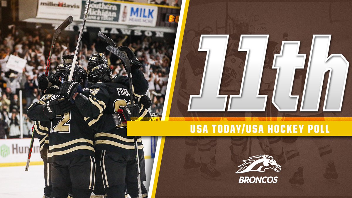 WMUHockey's tweet photo. WMU jumps into the top 10 for the first time since 2019. 

https://t.co/qPBiZkRJos https://t.co/RmQwszIkiM