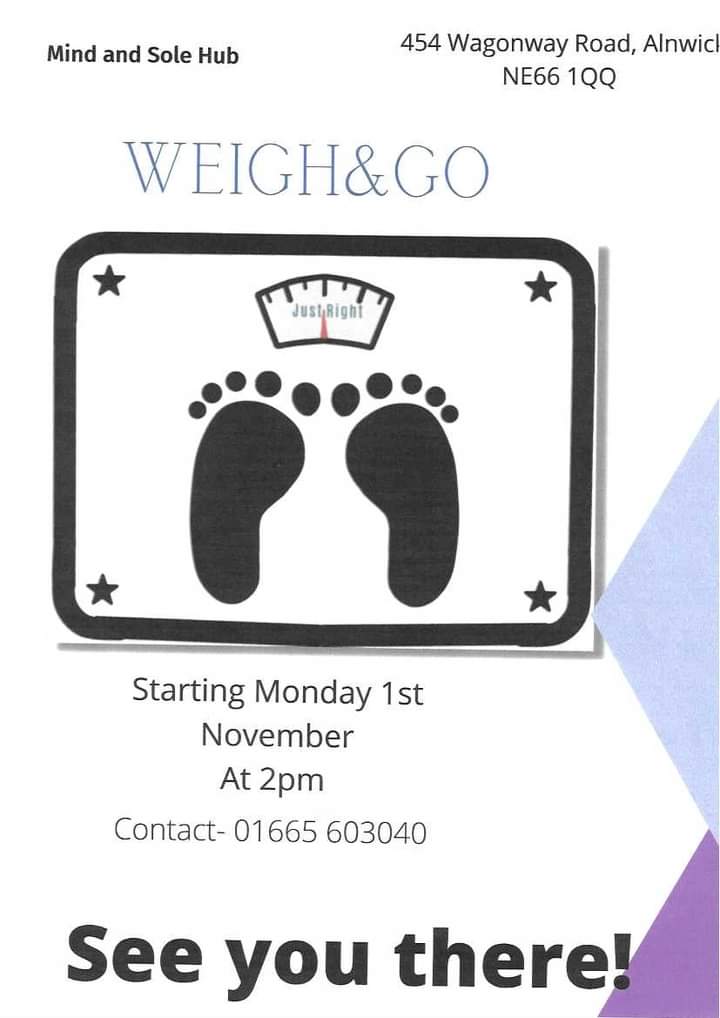 The new Mind and Sole Hub in Alnwick which has recently just opened. We 
Deliver various classes, offer support groups and course. Open to everyone. Here are a few classes/groups.