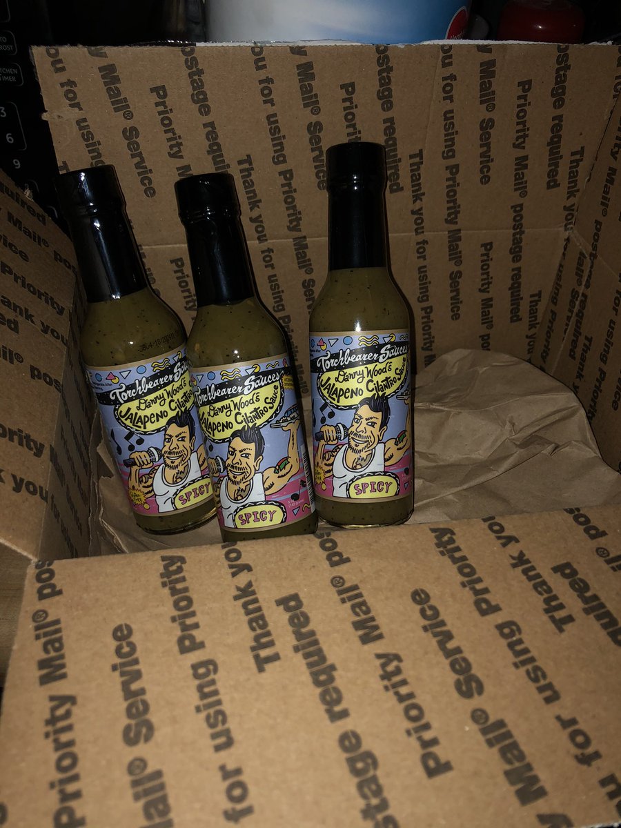 2nd shipment has arrived, if you have not tried this ya need to! 🙌🏼❤️😋 #JalapenoCilantroSauce #DannyWood #TorchbearerSauces