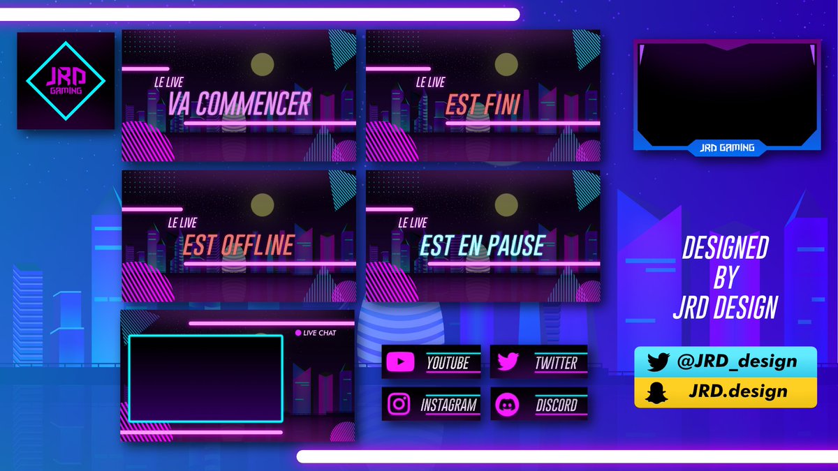 Nouveau streampack Twitch "city at night"🟣🔵
#graphiste #graphisme  #graphicDesign #Twitch #streampack #overlay #webdesign 
#designer #banniere #banner #header #logo #gfx #cherchegraphiste #fortnite #graphisteFR #logodesigns
 #illustrations  #stream #streamer #emotes #montage