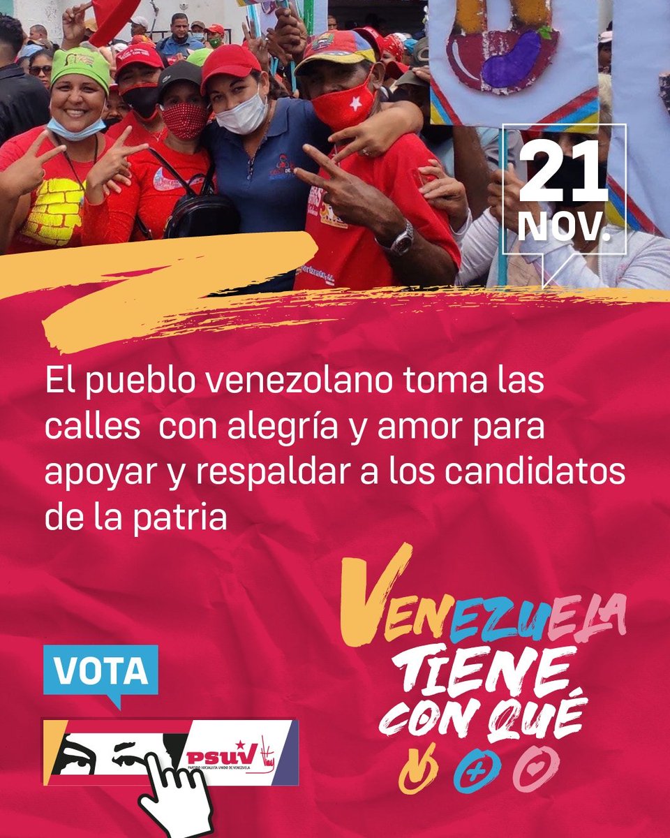 ¡Este 21 de noviembre el pueblo venezolano VOTA PSUV! 

Arriba y a la izquierda... En los ojitos de Chávez ✅🔴

Seguimos trabajando y construyendo la victoria de la Revolución. 

#VenezuelaTieneConQué