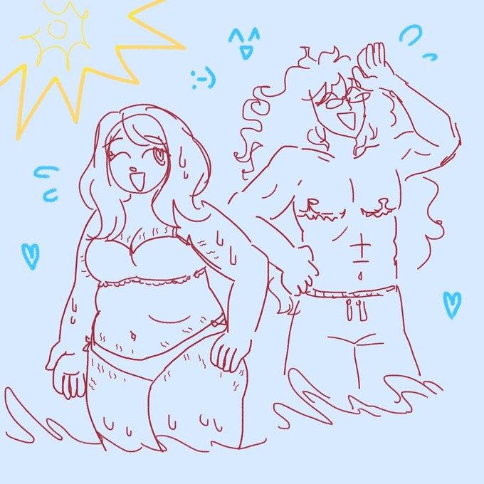 kaede &amp; gonta beach friends doodle 