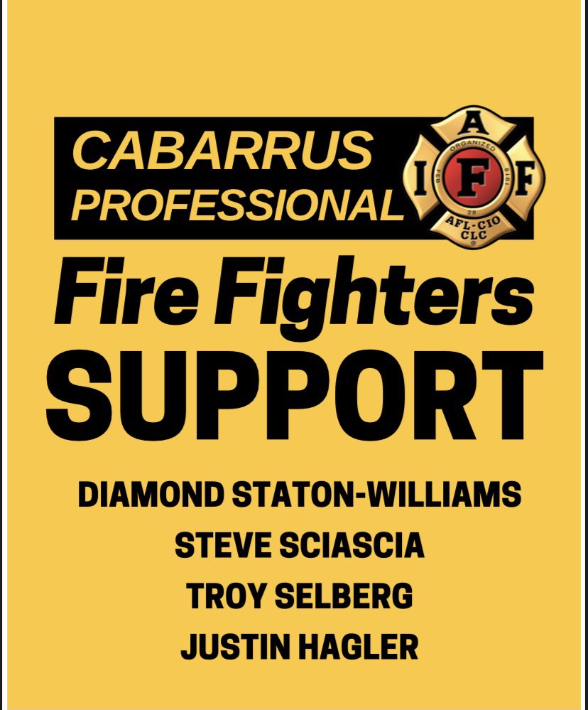 cpffa3393's tweet photo. Get out and vote tomorrow Cabarrus County! We are so lucky to have this beautiful democratic process that we do. Firefighters get involved in politics because THEY make us get involved. We support the candidates who support us! #cpffa  @PFFPNC @IAFFNewsDesk https://t.co/WK48bwFz0y