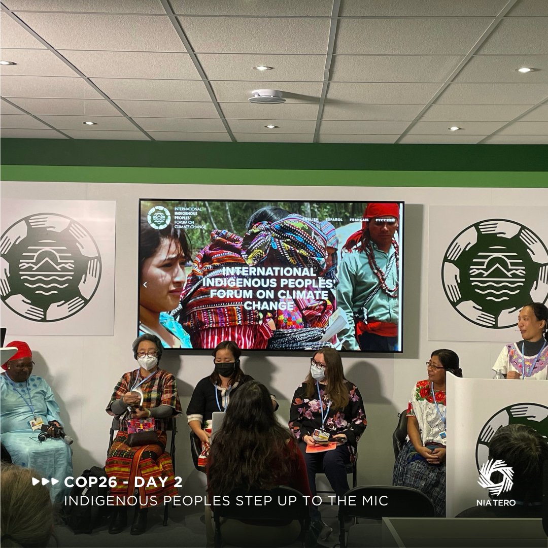 NiaTero's tweet photo. What a powerful 2nd day at #COP26 &amp; start to #NativeAmericanHeritageMonth!

Today at COP26 #Indigenous peoples asserted that #IndigenousRights &amp; knowledge are critical solutions to #ClimateChange, &amp; Indigenous peoples MUST be included in decision-making at this &amp; all future COPs. https://t.co/eaaRT5F4VK