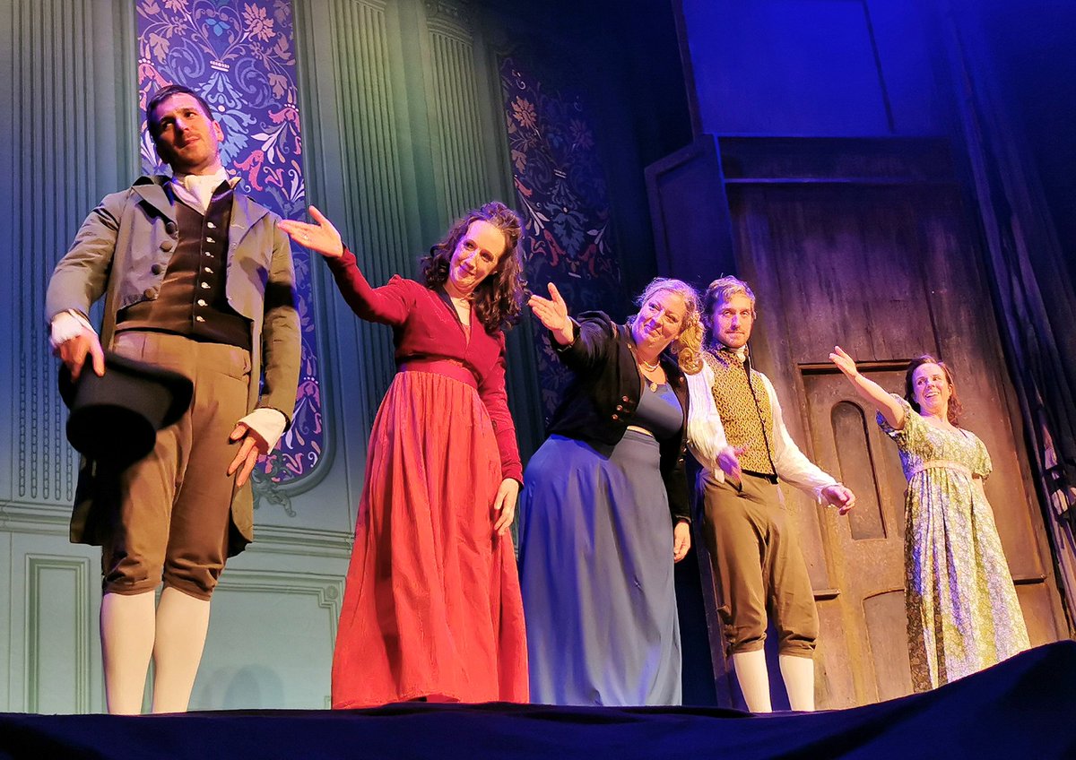 biffa69's tweet photo. Finally got to see the brilliant @AustenImpro tonight, 18months after I got to the theatre to find Boris had shut it down. Pleased that theatres have survived. Such a great cast but the fabulous Charlotte with her 4 gorgeous knuckles stole the show for me. https://t.co/YaCBFJvBhD