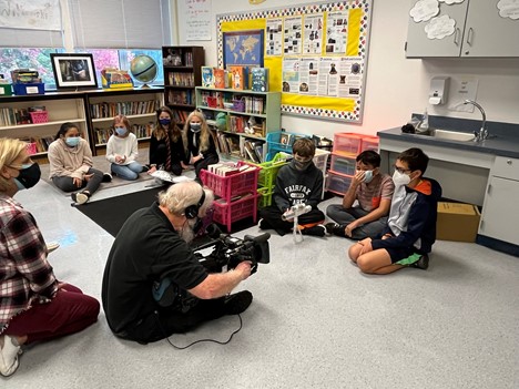 es_hollow's tweet photo. 5th grade students are so excited &amp; ready for Meet the Author event @FCPS_IDTS! To prepare for broadcast, they shared their cool projects based on @Jarrett_Lerner's fab &amp; fun books – Enginerds &amp; Geeger are such a hit at our school! Thanks to @STEAMatSHES for help! @SHES_Dolphins https://t.co/M31NBKum4S