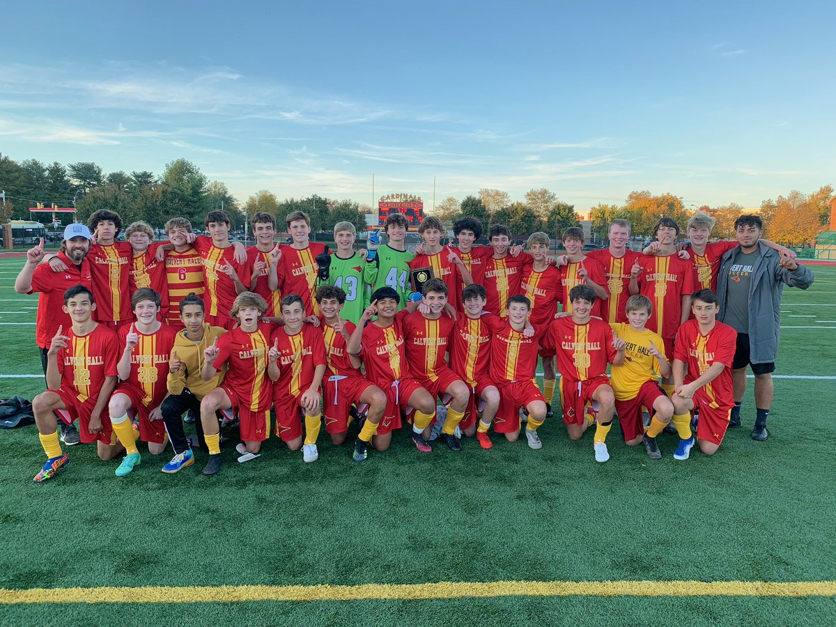 calverthall's tweet photo. F/S @TheHall_Soccer brought in the first @miaaathletics title of the fall season with 1-0 OT victory over @MSJsoccer. #yeahhall https://t.co/wyceF4Sl9P