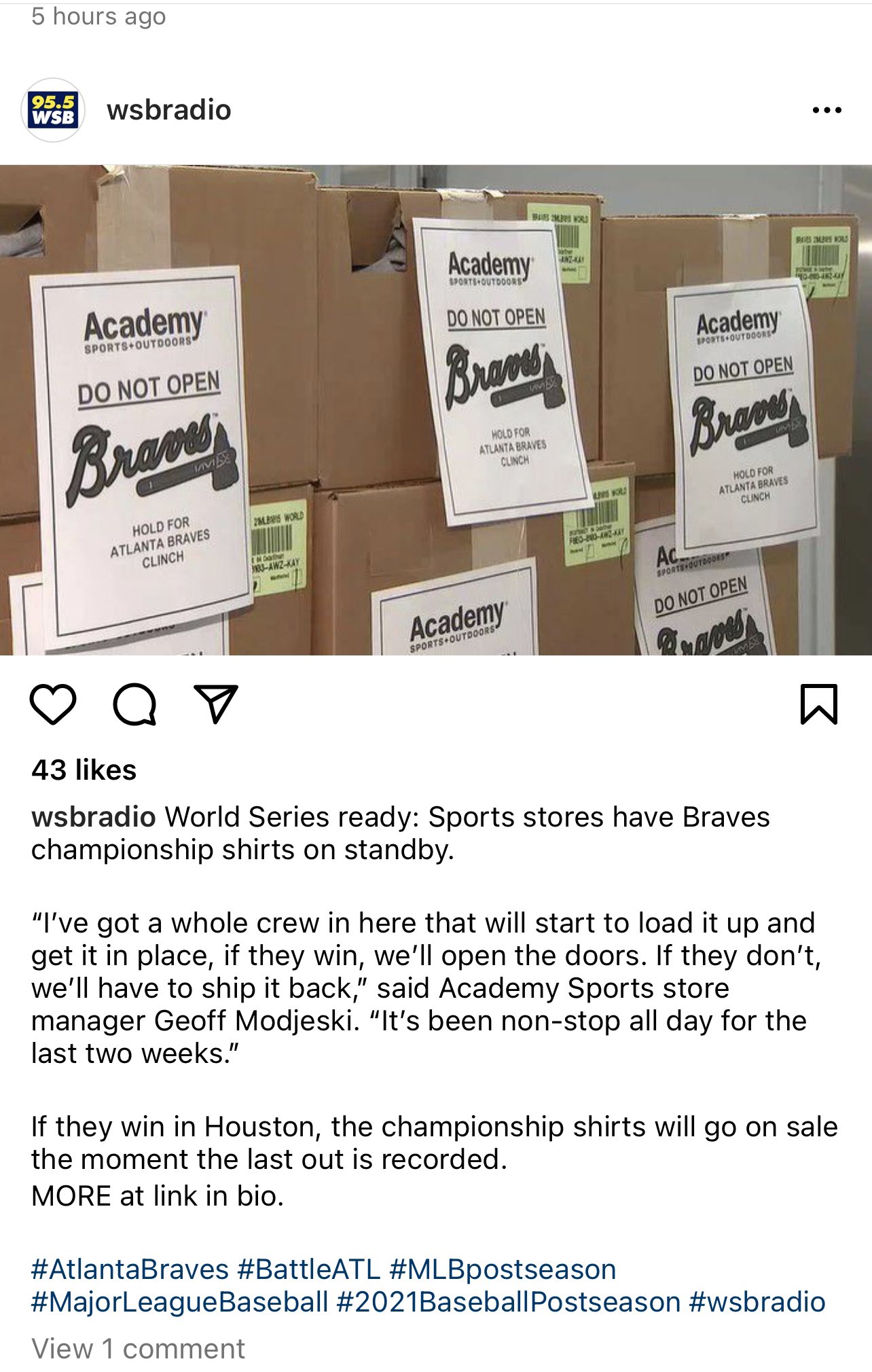 braves world series shirt academy