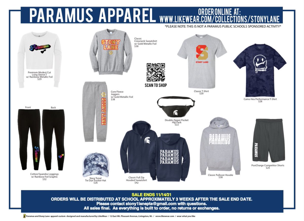 nfellner's tweet photo. 🚨 Hot off the presses!! 🚨

✨🐯STONY LANE SPIRIT WEAR SALE IS LIVE 🐯✨

Stock up on gear for our spirit Friday’s!
https://t.co/bjIf5s96x9 

#stonylanetigers #tigerspride🐯#paramusstrong #sparatansspirit #paramuspride #spartanpride @stony1lane @tomlittogether @Paramus_Schools https://t.co/18ds7lYmqt