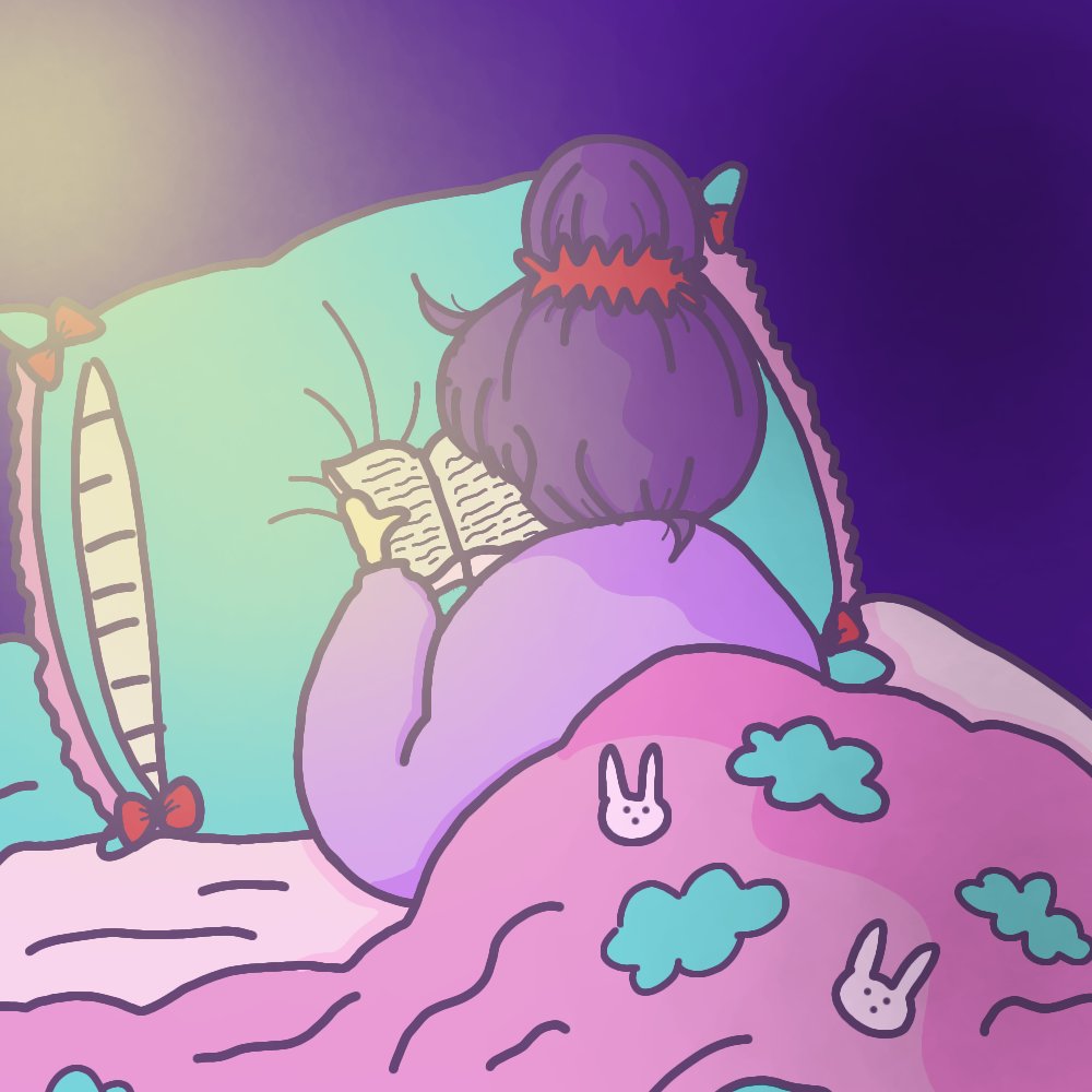 cutie_kawa's tweet photo. 🎨 Time for my first #kawart !! 🎨
Hehe, go easy on me as I'm New to digital art! Here I am, reading a cosy fairy tale before bed~ Kawa loves her bed 😴😍
#kawart is my #vtuber art tag! So please feel free to use it for art you want me to see! 💜💜 #VTuberEN #art #digitalart https://t.co/Hmt8kXiXtU