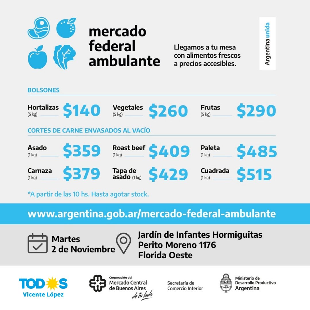 RPVicenteLopez's tweet photo. #Sí, presentes en tu barrio 😎
☀️ Martes 2/11 - 9 hs.
✅ Vacunación #covid_19
✅ Asesoramientos de PAMI y ANSES.
✅ Mercado Federal Ambulante.
📍En el Jardín de Infantes #LasHormiguitas https://t.co/4zwpFX9aP0