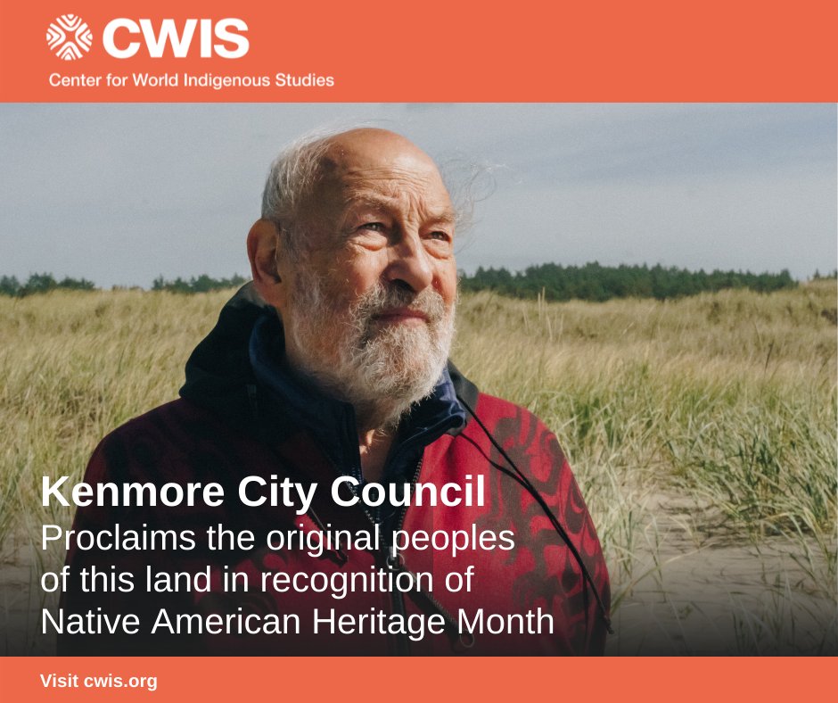 TheCWIS's tweet photo. On October 25th Rudolph C. Rÿser accepted on behalf of CWIS the Proclamation celebrating the original peoples of this land issued in recognition of Native American Heritage Month in Kenmore, Washington https://t.co/MS6UQArVwi https://t.co/bkHHS7CTmN