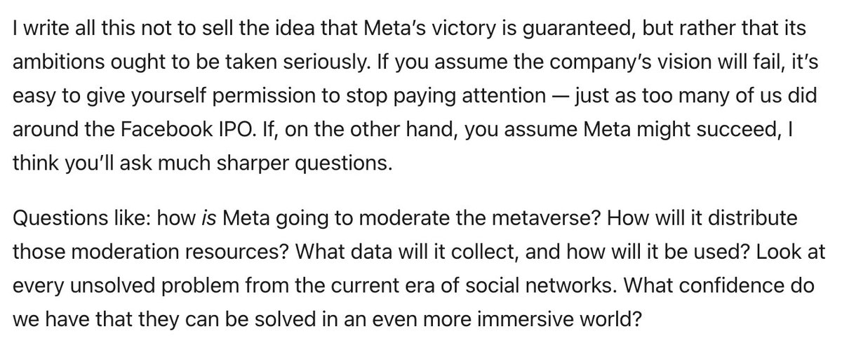 CaseyNewton's tweet photo. I spent the weekend reading metaverse pessimism. I think there’s a danger in dismissing Meta’s ambitions too quickly

https://t.co/90SVmkXjUv https://t.co/7ebWNpu2C9