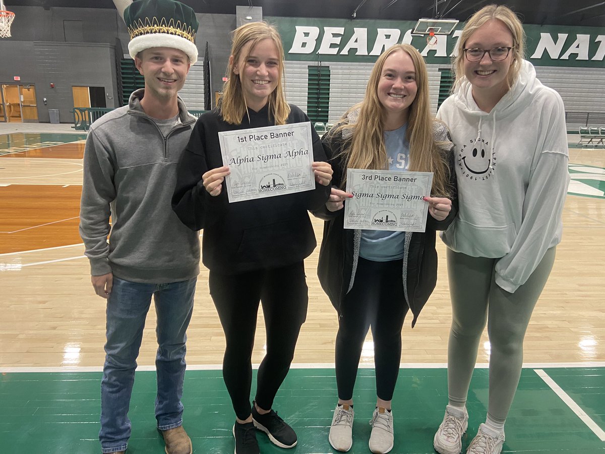 NWHomecoming's tweet photo. Banner winners: Tri Sigma, Sigma Alpha, and Alpha Sigma Alpha! #bearcatsrememberwhen https://t.co/lagpbRC2uw